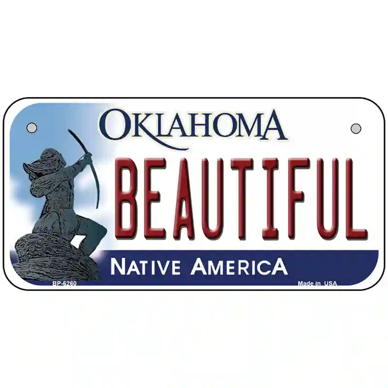 Beautiful Oklahoma Novelty Metal License Plate 6" x 3" (BP)