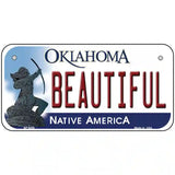 Beautiful Oklahoma Novelty Metal License Plate 6" x 3" (BP)