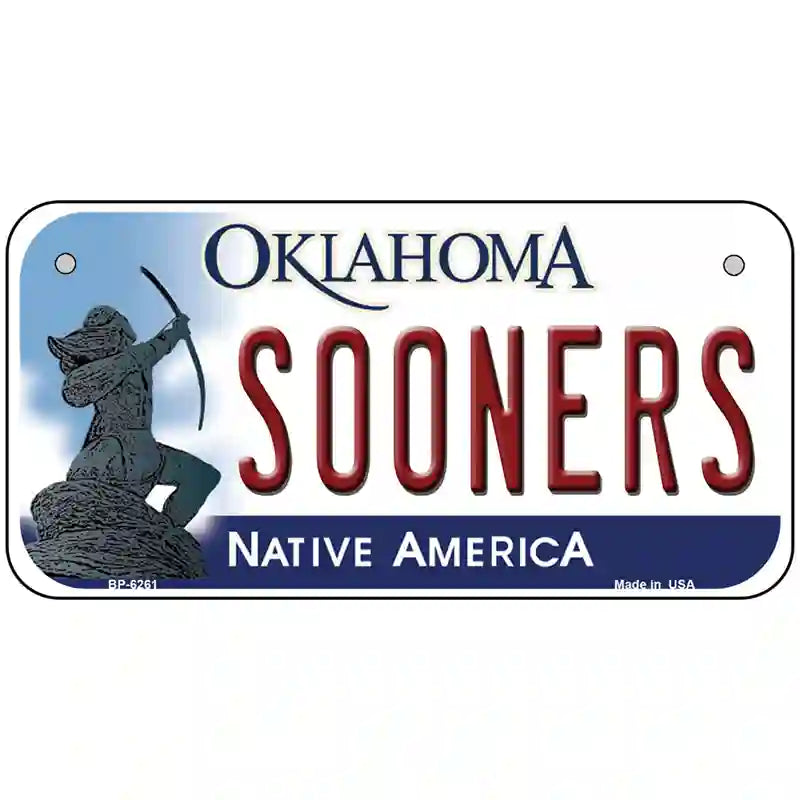 Sooners Oklahoma Novelty Metal License Plate 6" x 3" (BP)