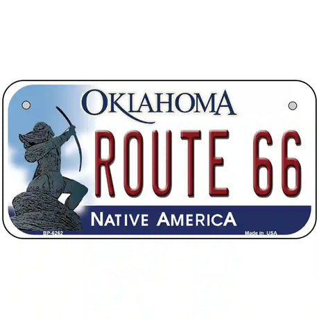 Route 66 Oklahoma Novelty Metal License Plate 6" x 3" (BP)