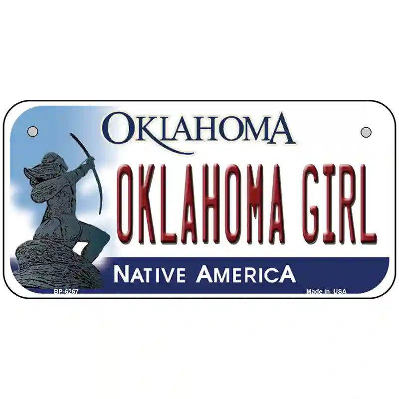 Oklahoma Girl Novelty Metal License Plate 6" x 3" (BP)