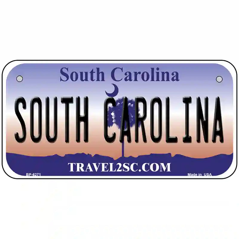 South Carolina Novelty Metal License Plate 6" x 3" (BP)