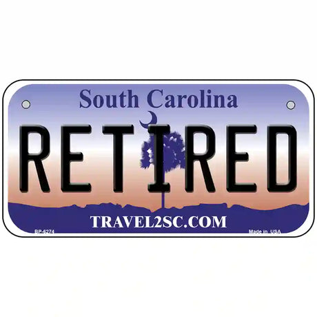 Retired South Carolina Novelty Metal License Plate 6" x 3" (BP)