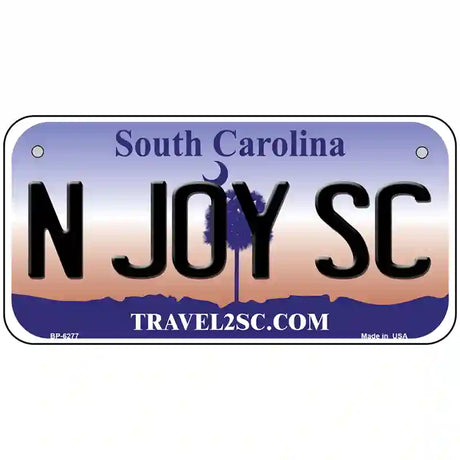 N Joy SC South Carolina Novelty Metal License Plate 6" x 3" (BP)