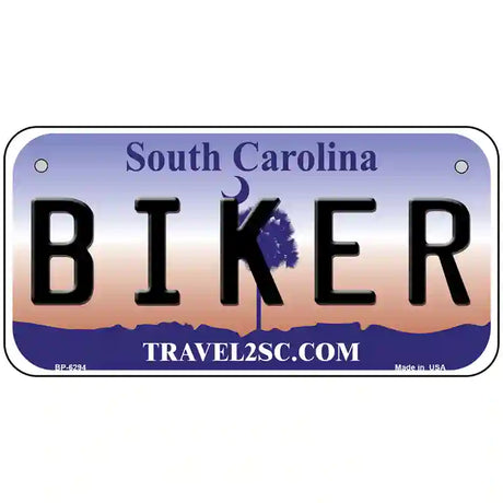 Biker South Carolina Novelty Metal License Plate 6" x 3" (BP)