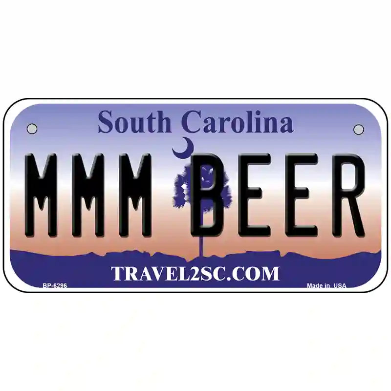 MMM Beer South Carolina Novelty Metal License Plate 6" x 3" (BP)