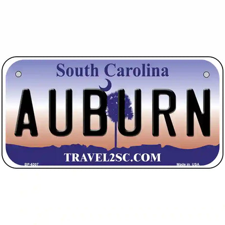 Auburn South Carolina Novelty Metal License Plate 6" x 3" (BP)