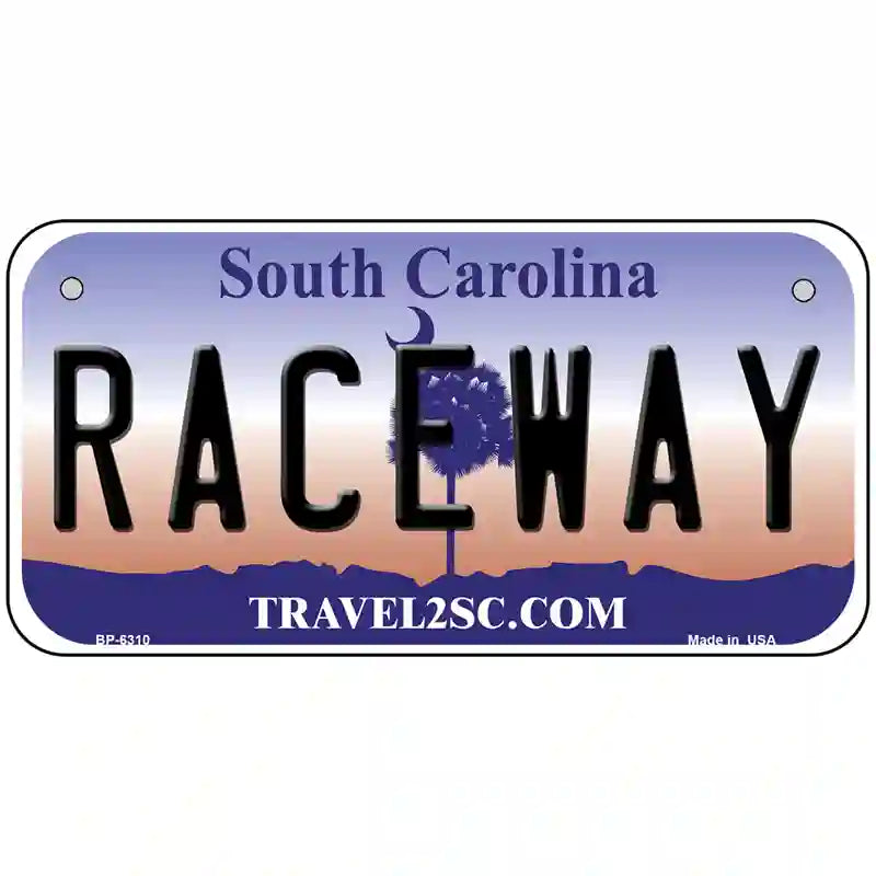 Raceway South Carolina Novelty Metal License Plate 6" x 3" (BP)