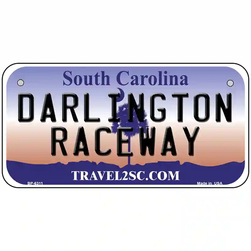 Darlington Raceway South Carolina Novelty Metal License Plate 6" x 3" (BP)