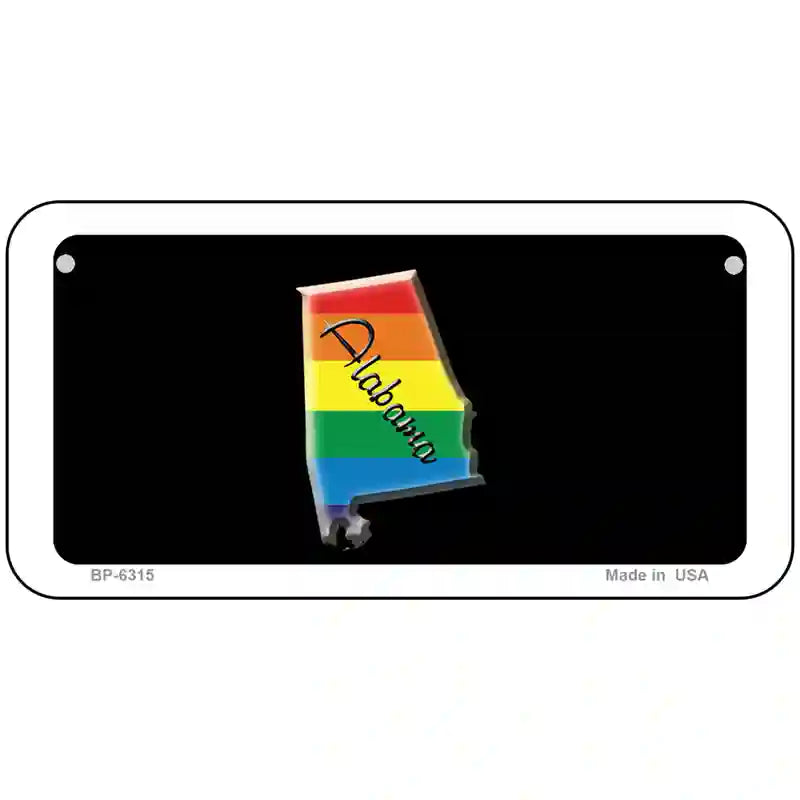 Alabama Rainbow Metal Novelty License Plate 6" x 3" (BP)