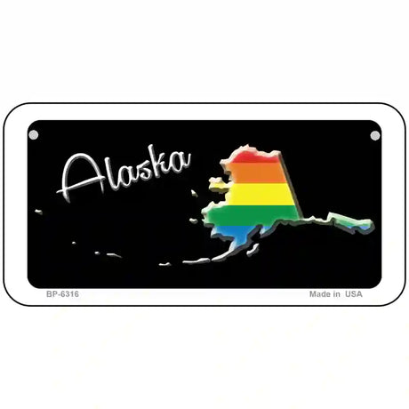 Alaska Rainbow Metal Novelty License Plate 6" x 3" (BP)