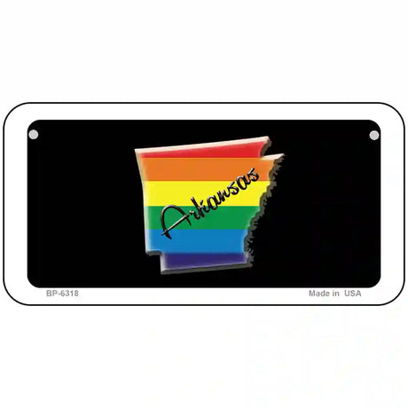 Arkansas Rainbow Metal Novelty License Plate 6" x 3" (BP)