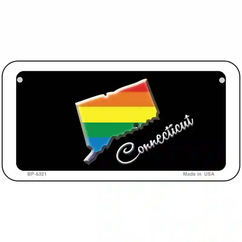 Connecticut Rainbow Metal Novelty License Plate 6" x 3" (BP)