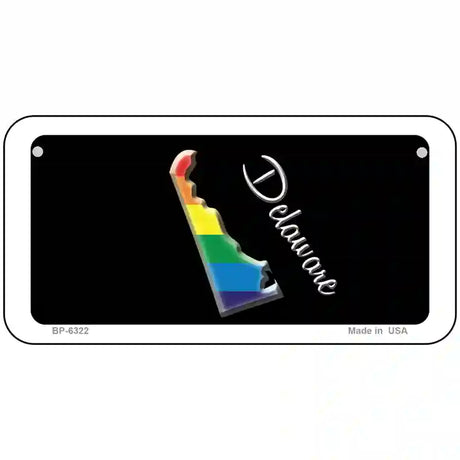 Delaware Rainbow Metal Novelty License Plate 6" x 3" (BP)