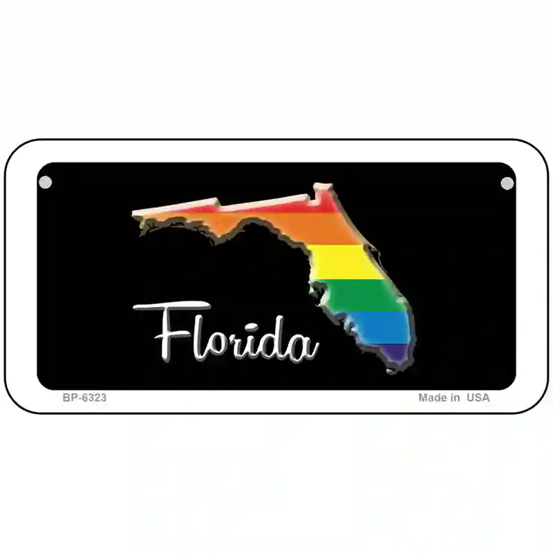 Florida Rainbow Metal Novelty License Plate 6" x 3" (BP)