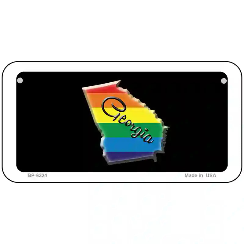 Georgia Rainbow Metal Novelty License Plate 6" x 3" (BP)