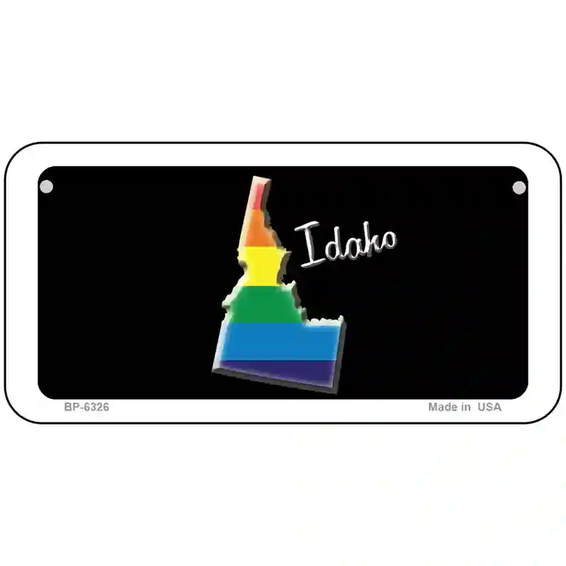 Idaho Rainbow Metal Novelty License Plate 6" x 3" (BP)