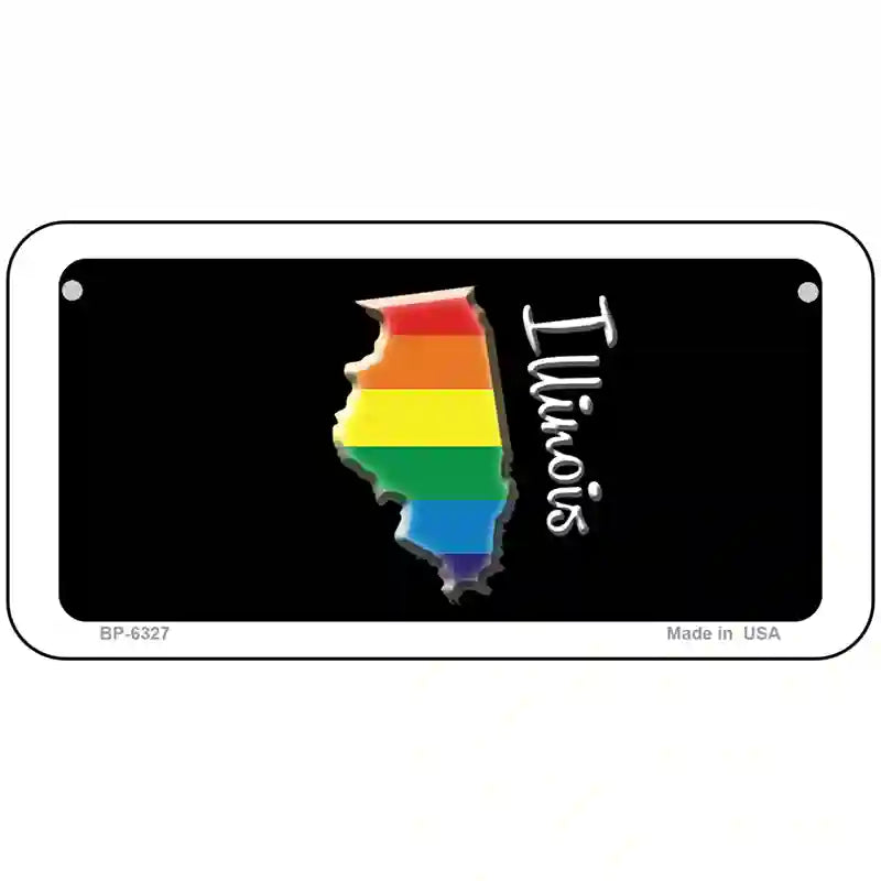 Illinois Rainbow Metal Novelty License Plate 6" x 3" (BP)