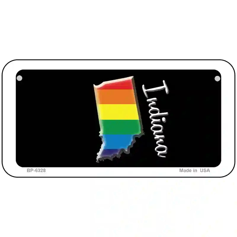 Indiana Rainbow Metal Novelty License Plate 6" x 3" (BP)