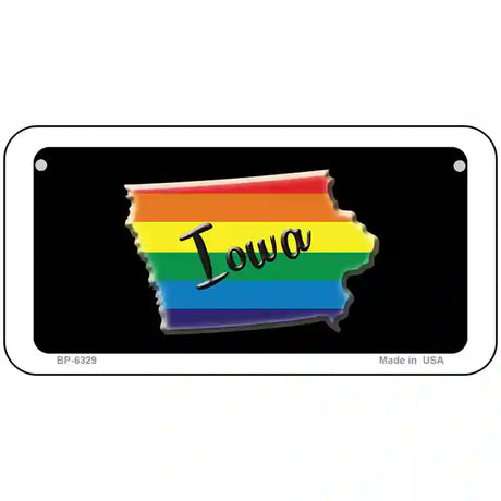 Iowa Rainbow Metal Novelty License Plate 6" x 3" (BP)