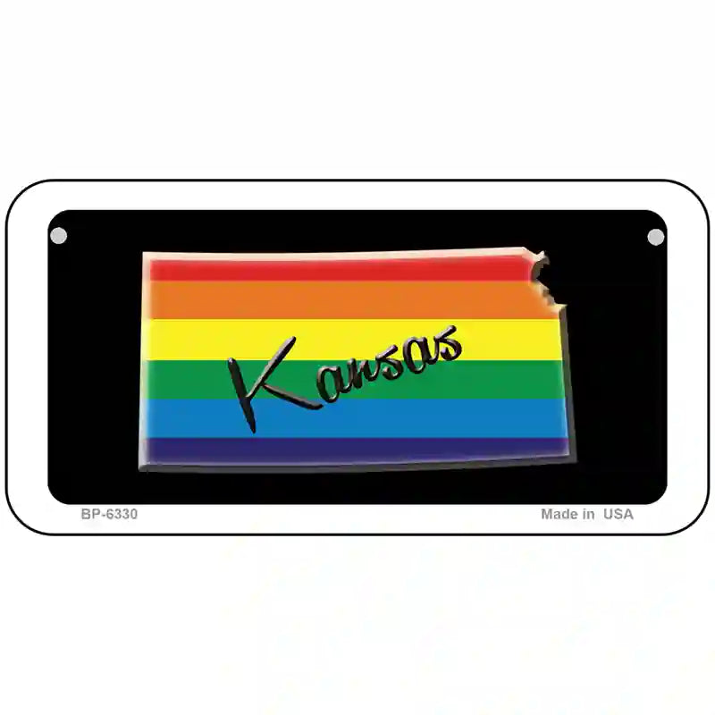 Kansas Rainbow Metal Novelty License Plate 6" x 3" (BP)