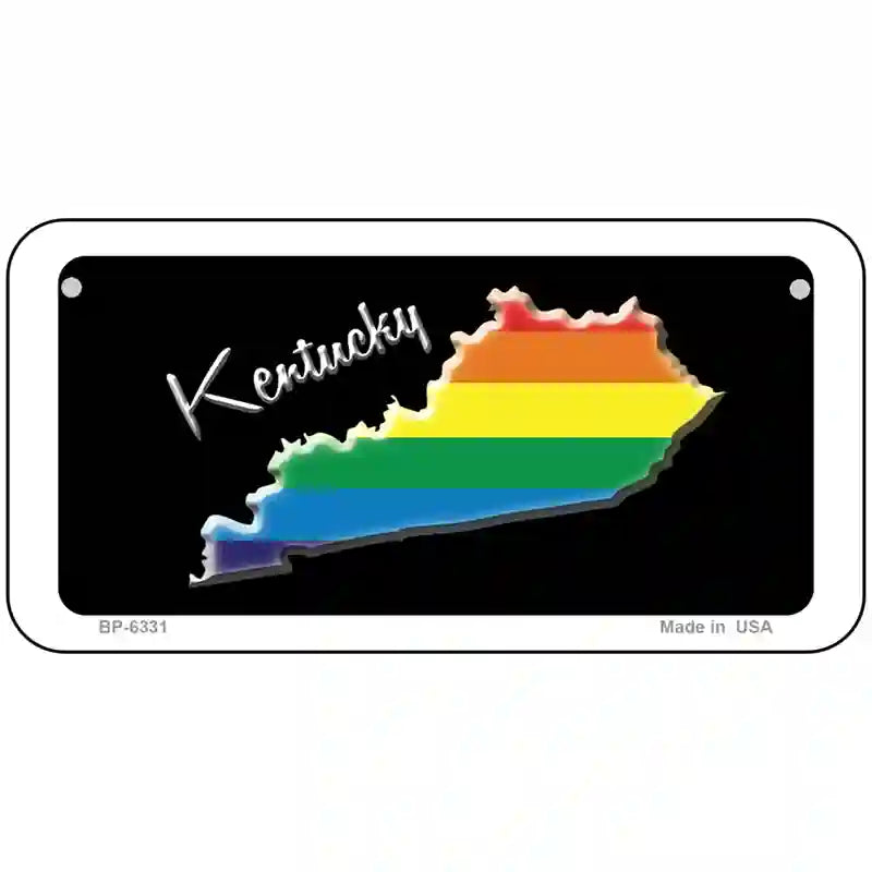 Kentucky Rainbow Metal Novelty License Plate 6" x 3" (BP)