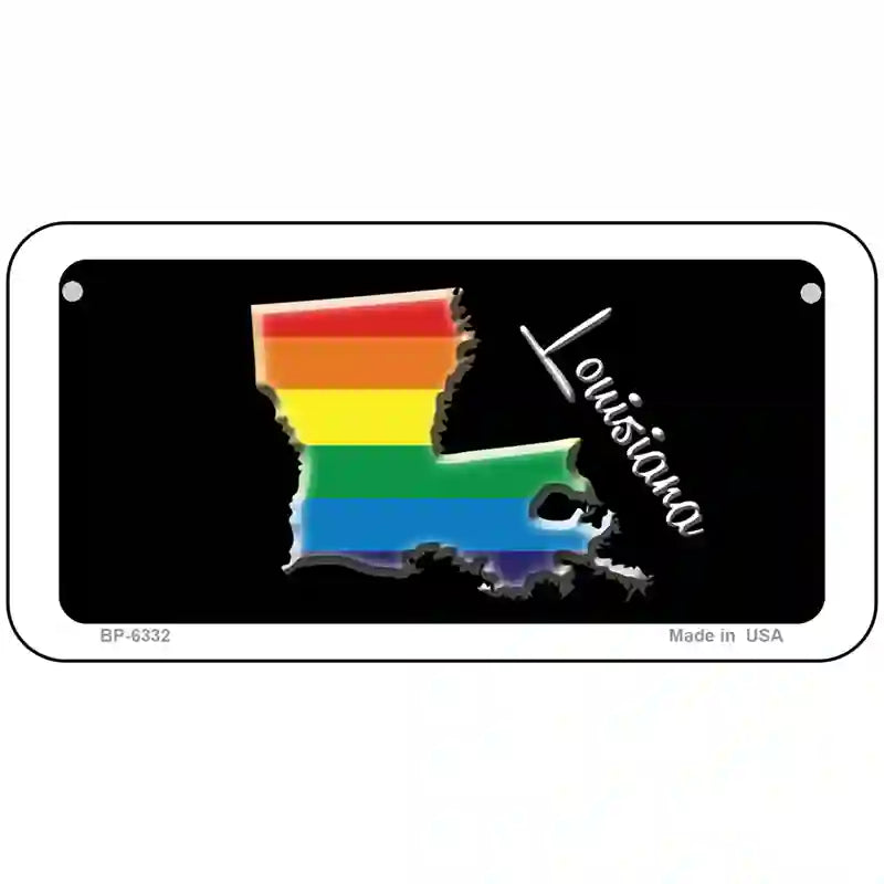 Louisiana Rainbow Metal Novelty License Plate 6" x 3" (BP)