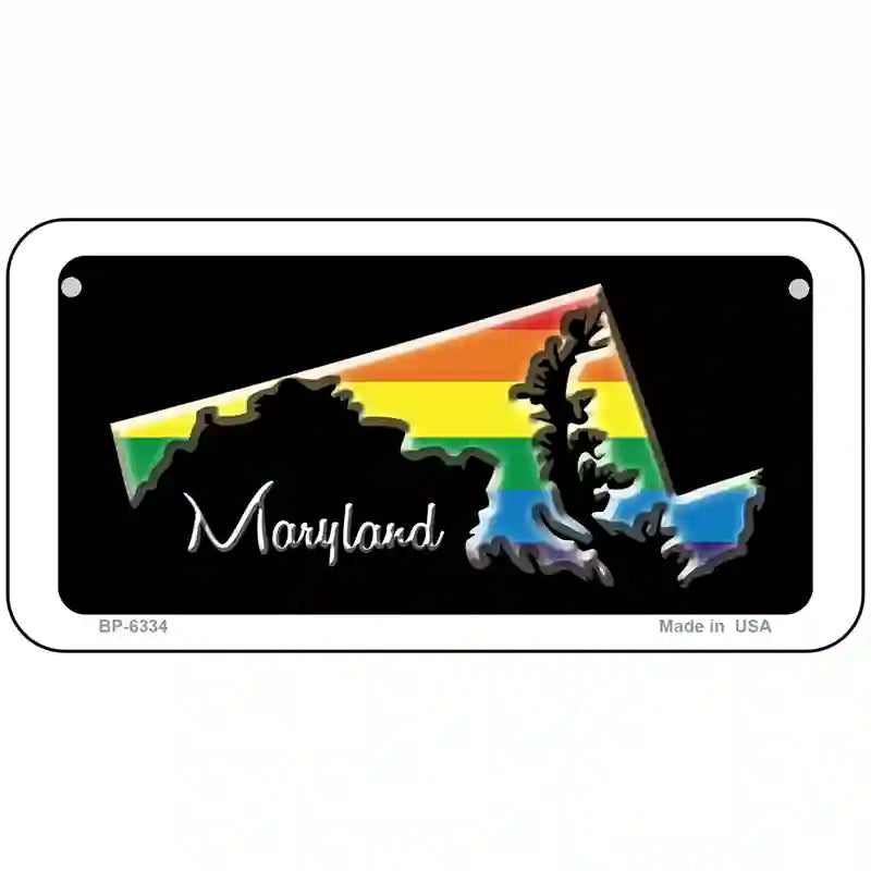 Maryland Rainbow Metal Novelty License Plate 6" x 3" (BP)