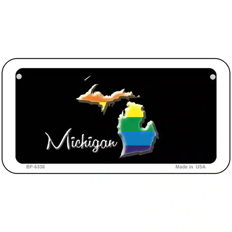 Michigan Rainbow Metal Novelty License Plate 6" x 3" (BP)