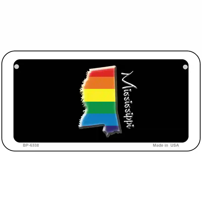 Mississippi Rainbow Metal Novelty License Plate 6" x 3" (BP)