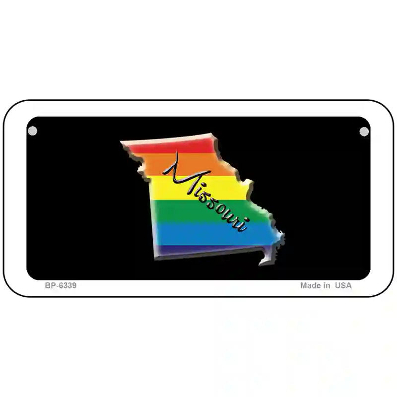 Missouri Rainbow Metal Novelty License Plate 6" x 3" (BP)