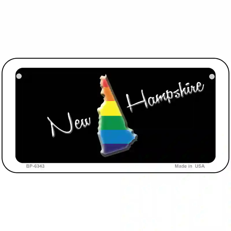 New Hampshire Rainbow Metal Novelty License Plate 6" x 3" (BP)