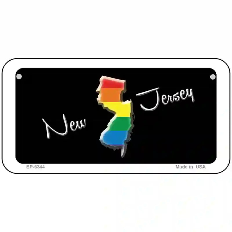 New Jersey Rainbow Metal Novelty License Plate 6" x 3" (BP)