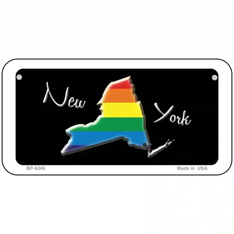 New York Rainbow Metal Novelty License Plate 6" x 3" (BP)