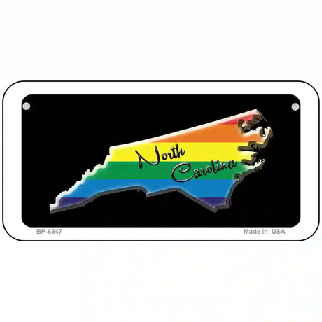 North Carolina Rainbow Metal Novelty License Plate 6" x 3" (BP)