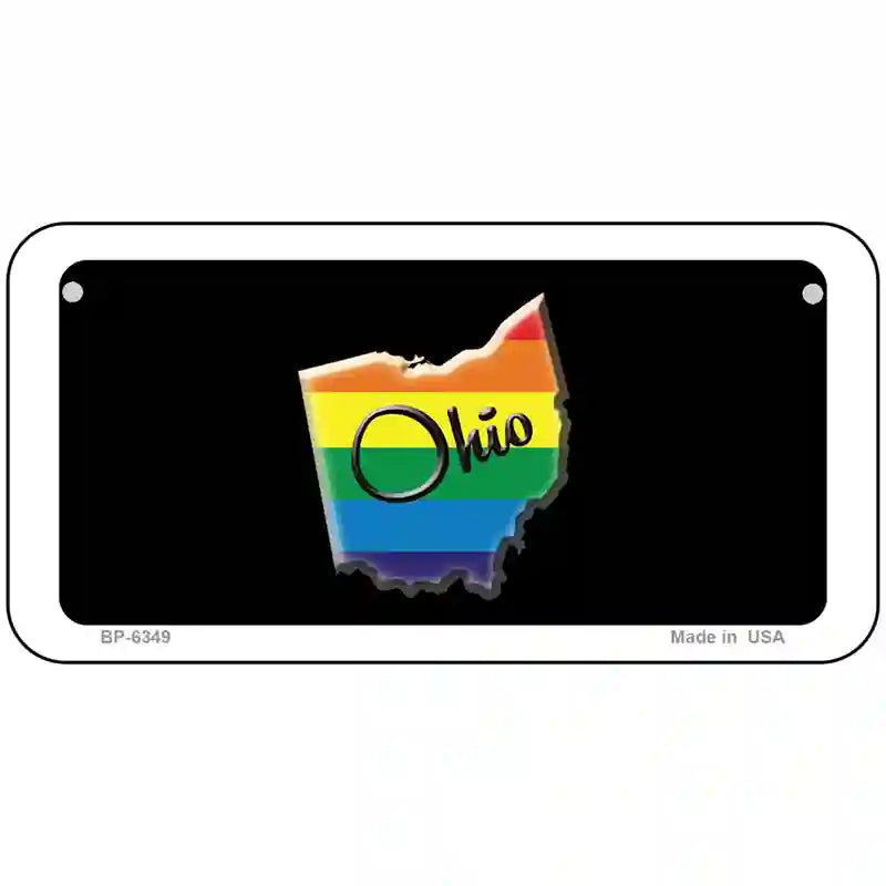 Ohio Rainbow Metal Novelty License Plate 6" x 3" (BP)