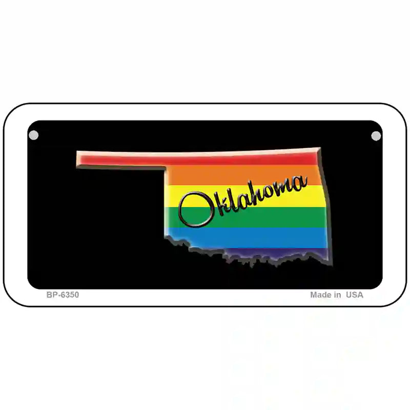 Oklahoma Rainbow Metal Novelty License Plate 6" x 3" (BP)