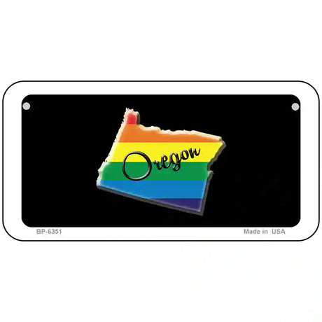 Oregon Rainbow Metal Novelty License Plate 6" x 3" (BP)