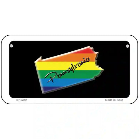 Pennsylvania Rainbow Metal Novelty License Plate 6" x 3" (BP)