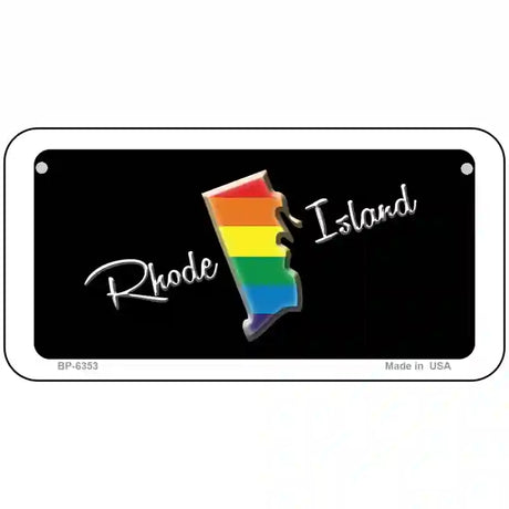 Rhode Island Rainbow Metal Novelty License Plate 6" x 3" (BP)