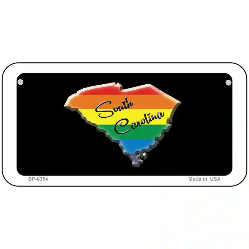 South Carolina Rainbow Metal Novelty License Plate 6" x 3" (BP)