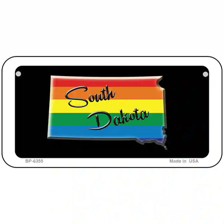 South Dakota Rainbow Metal Novelty License Plate 6" x 3" (BP)