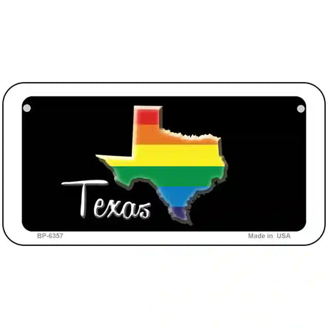 Texas Rainbow Metal Novelty License Plate 6" x 3" (BP)