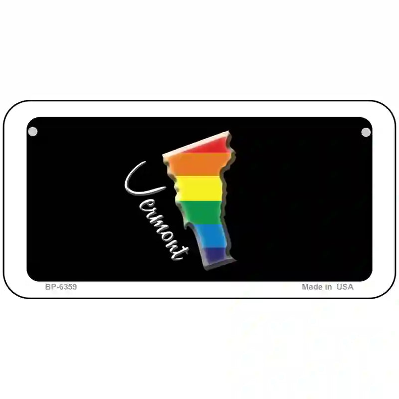 Vermont Rainbow Metal Novelty License Plate 6" x 3" (BP)