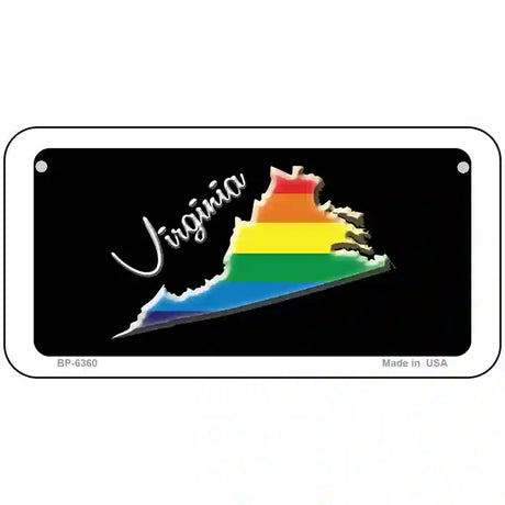 Virginia Rainbow Metal Novelty License Plate 6" x 3" (BP)