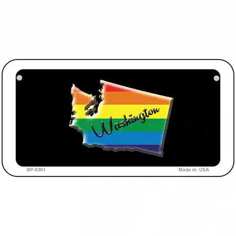 Washington Rainbow Metal Novelty License Plate 6" x 3" (BP)