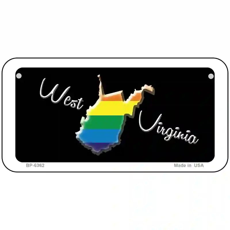 West Virginia Rainbow Metal Novelty License Plate 6" x 3" (BP)