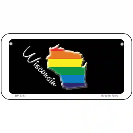 Wisconsin Rainbow Metal Novelty License Plate 6" x 3" (BP)