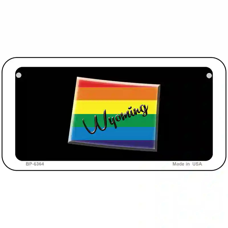 Wyoming Rainbow Metal Novelty License Plate 6" x 3" (BP)