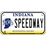 Speedway Indiana Novelty Metal License Plate 6" x 3" (BP)